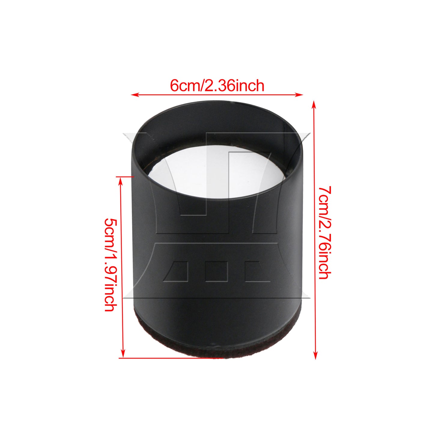 BQLZR 4Pcs Carbon Steel Bed Risers Black for Home Office Diameter 60mm up to 50mm