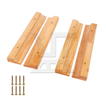 BQLZR 4Pieces Wood Wine Glass Holder Rack 10.83x1.77" with Screw for Home Restaurant
