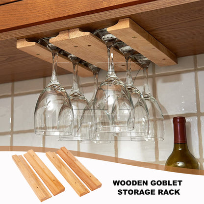 BQLZR 4Pieces Wood Wine Glass Holder Rack 10.83x1.77" with Screw for Home Restaurant