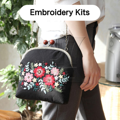 BQLZR Embroidery Starter Kit Black for Coin Purse Wallet 165 mm with All Supplies