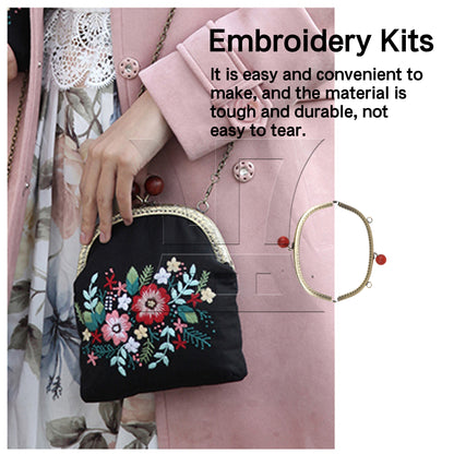 BQLZR Embroidery Starter Kit Black for Coin Purse Wallet 165 mm with All Supplies