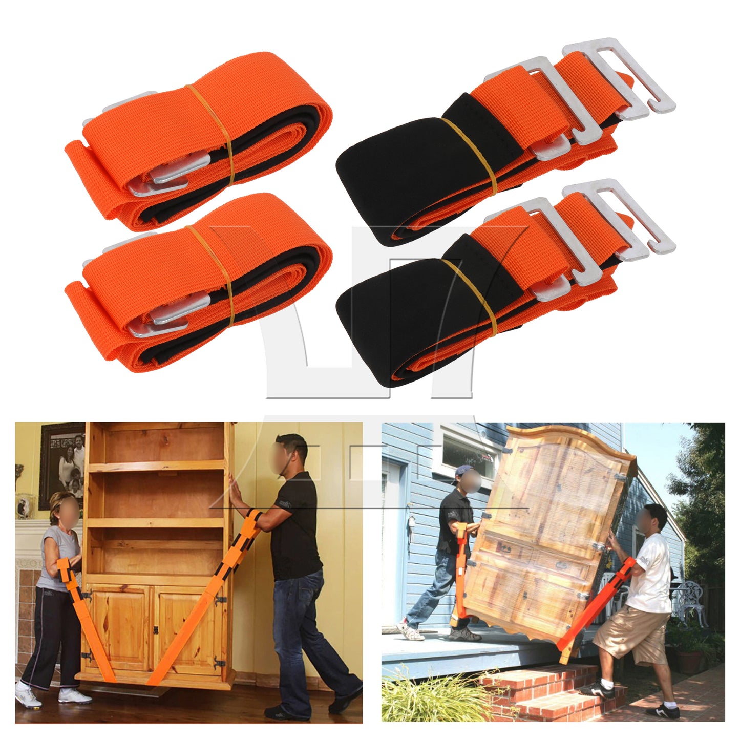 BQLZR  Professional Shoulder Lifting Straps for Furniture Orange and Black