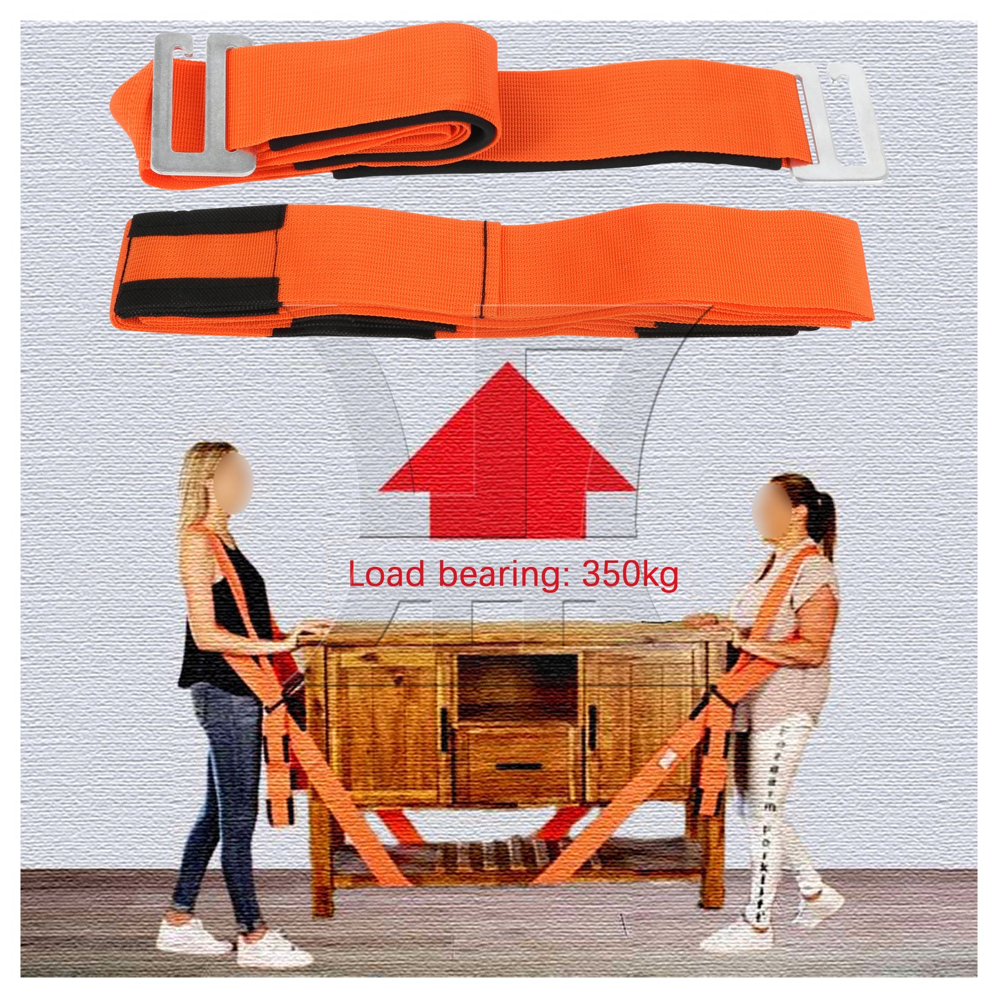 BQLZR  Professional Shoulder Lifting Straps for Furniture Orange and Black