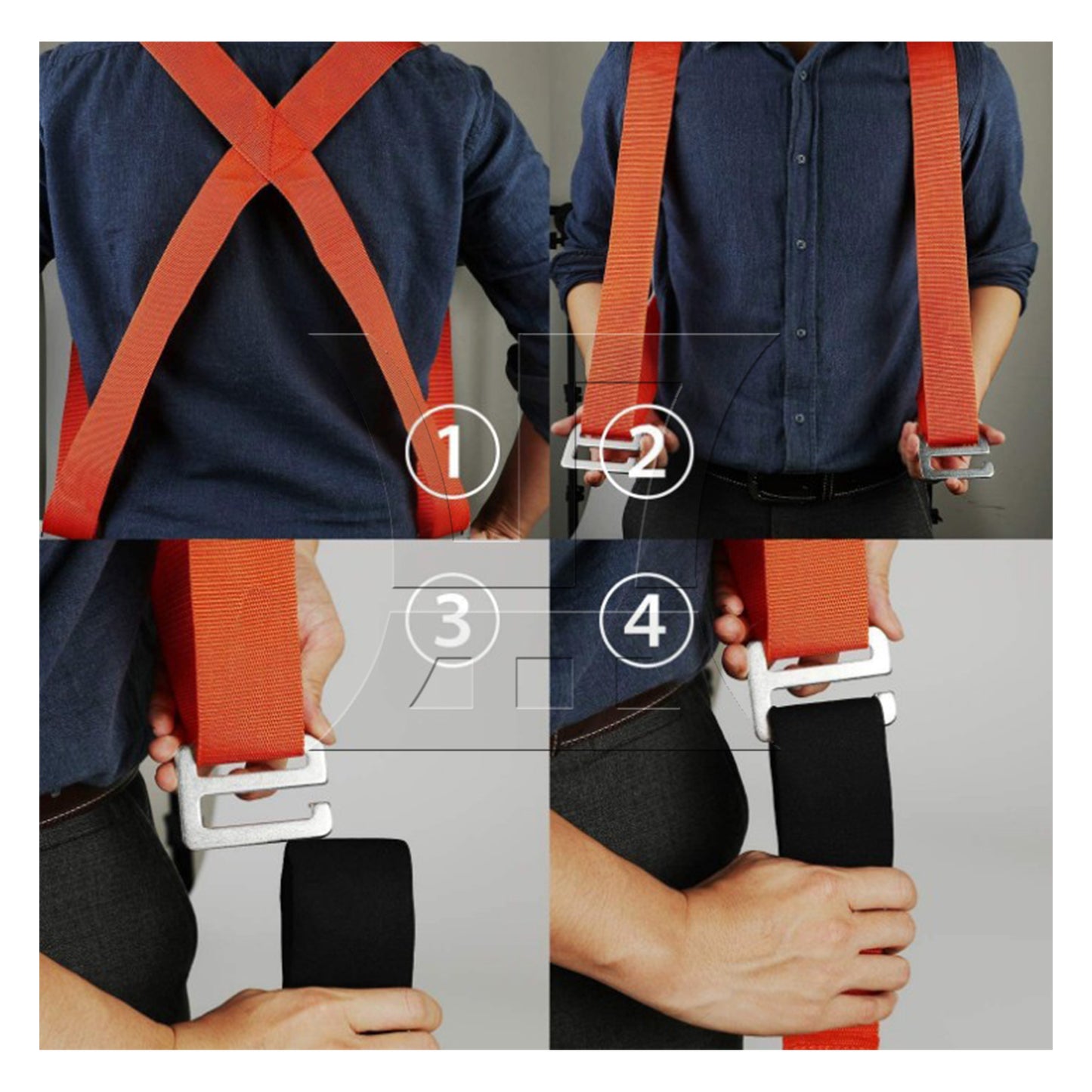 BQLZR  Professional Shoulder Lifting Straps for Furniture Orange and Black