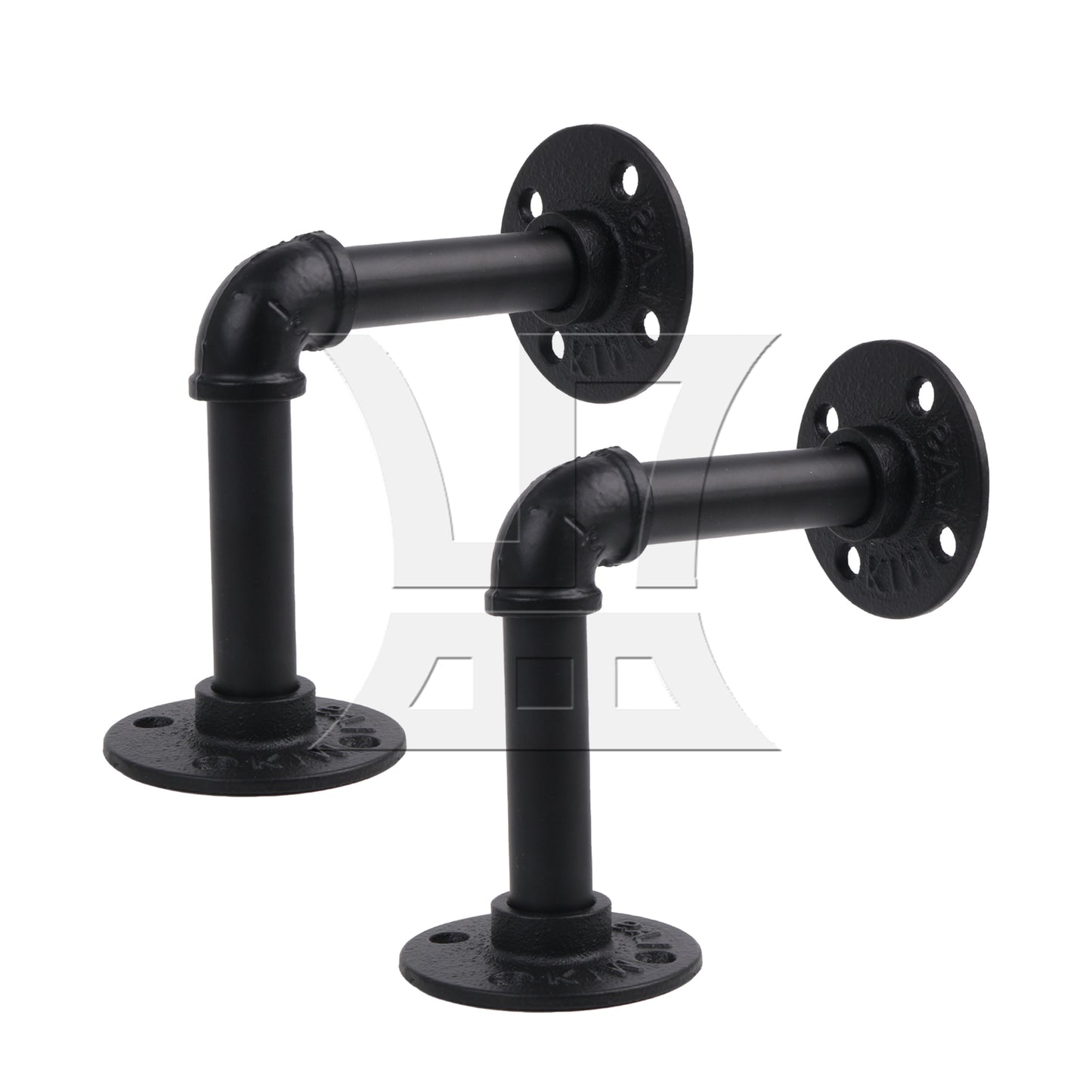 BQLZR 4Pcs Industrial Pipe Shelf Floating Iron Brackets 4.72" L Shape for Wall Mount