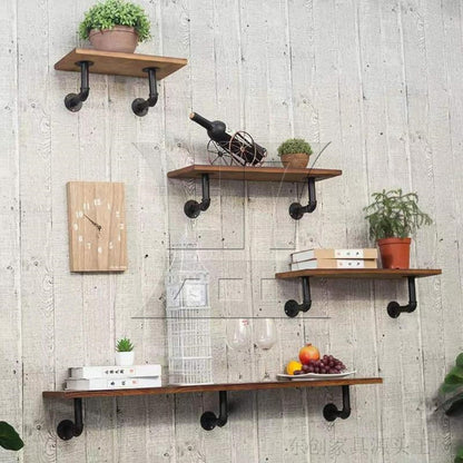 BQLZR 4Pcs Industrial Pipe Shelf Floating Iron Brackets 4.72" L Shape for Wall Mount