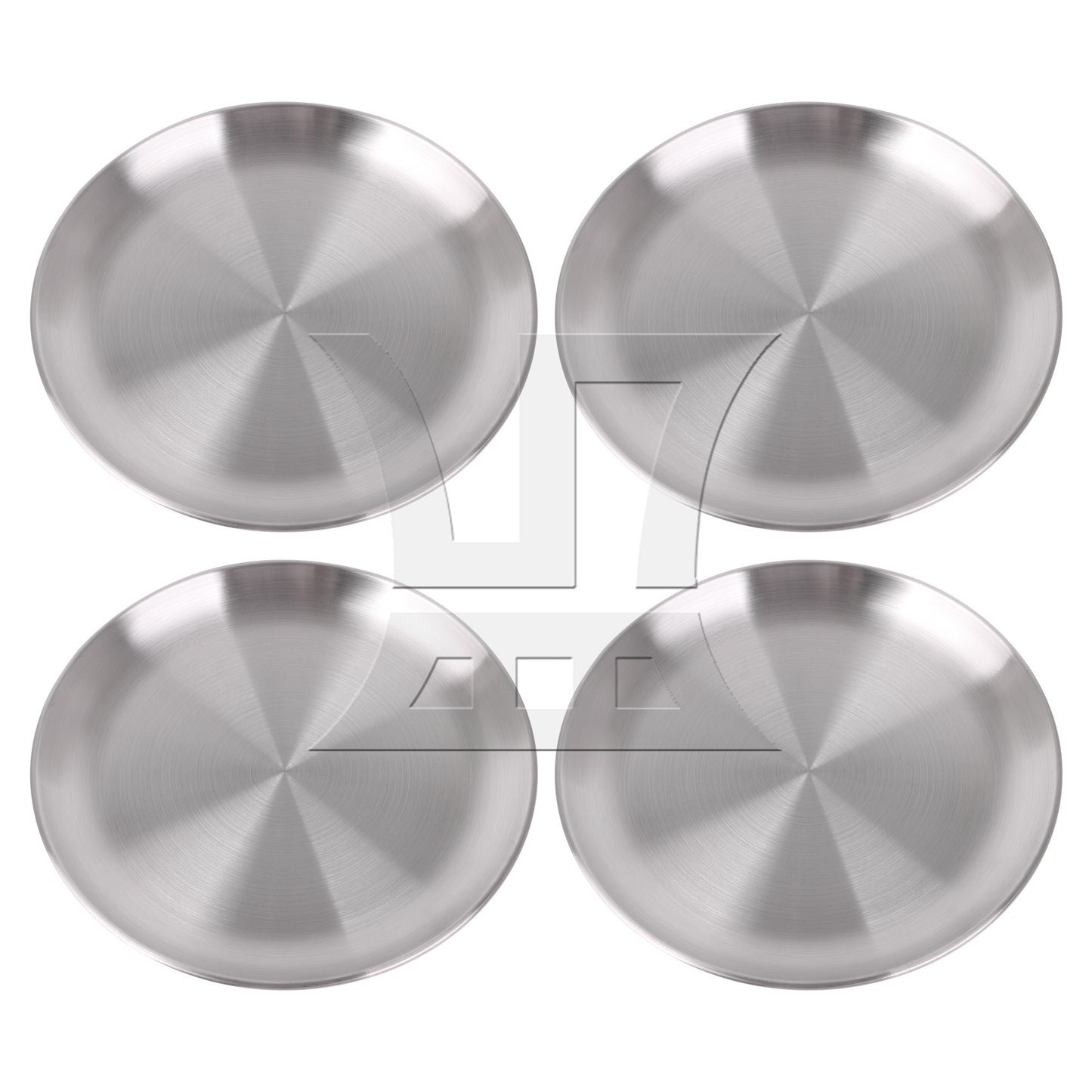 BQLZR  9.06" Diameter Dinner Plate 201 Stainless Steel Food Dishes for Picnic