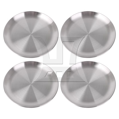 BQLZR  9.06" Diameter Dinner Plate 201 Stainless Steel Food Dishes for Picnic