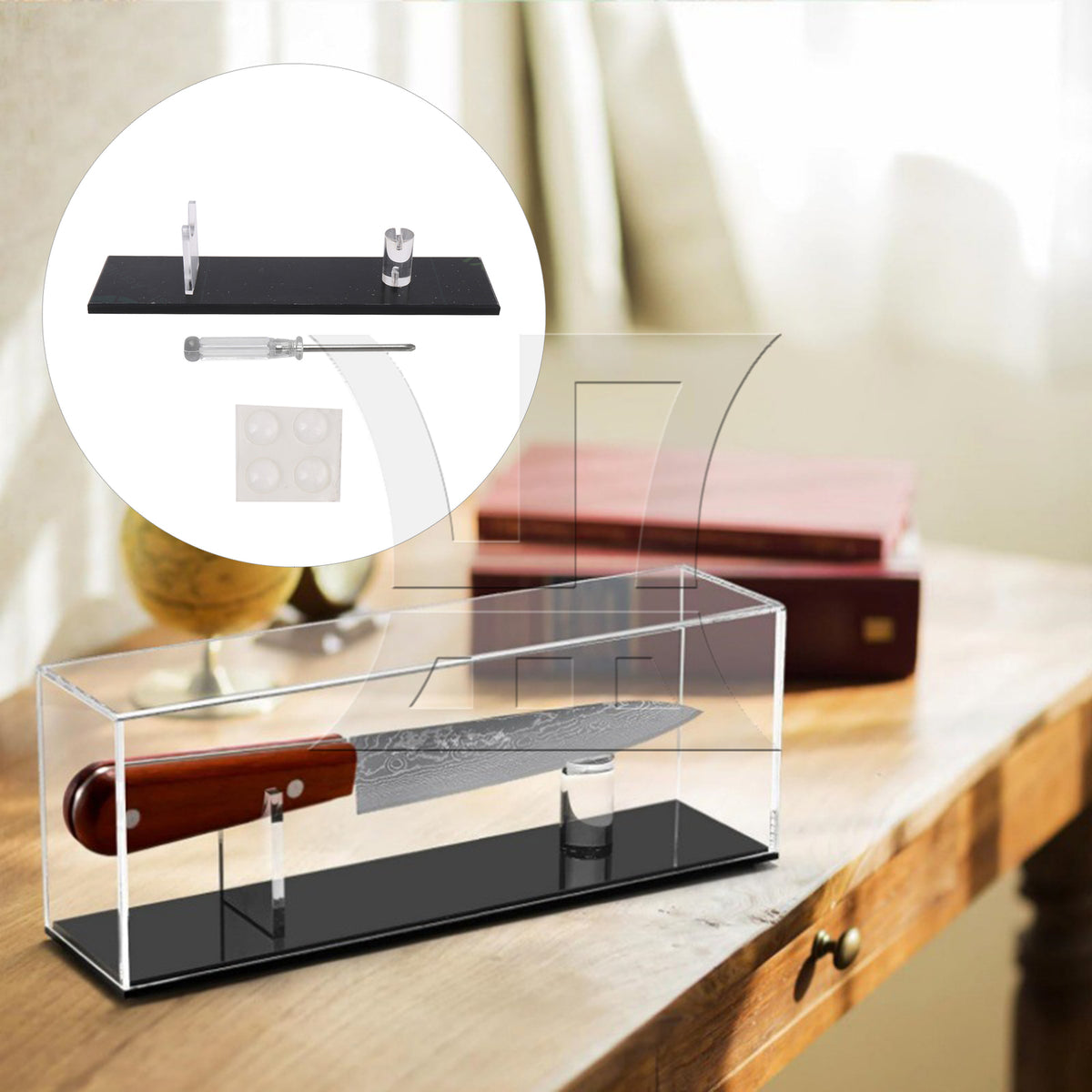 BQLZR Acrylic Display Stand Collection Holder for Home Decoration with Black Base