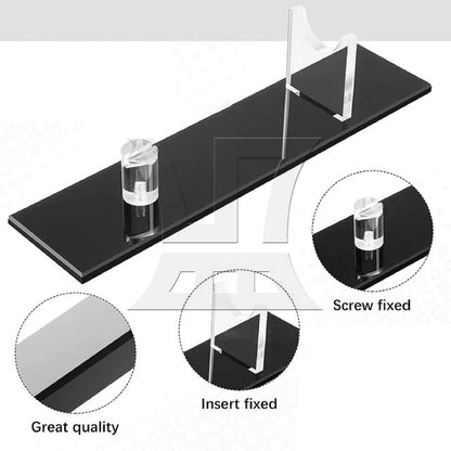 BQLZR Acrylic Display Stand Collection Holder for Home Decoration with Black Base