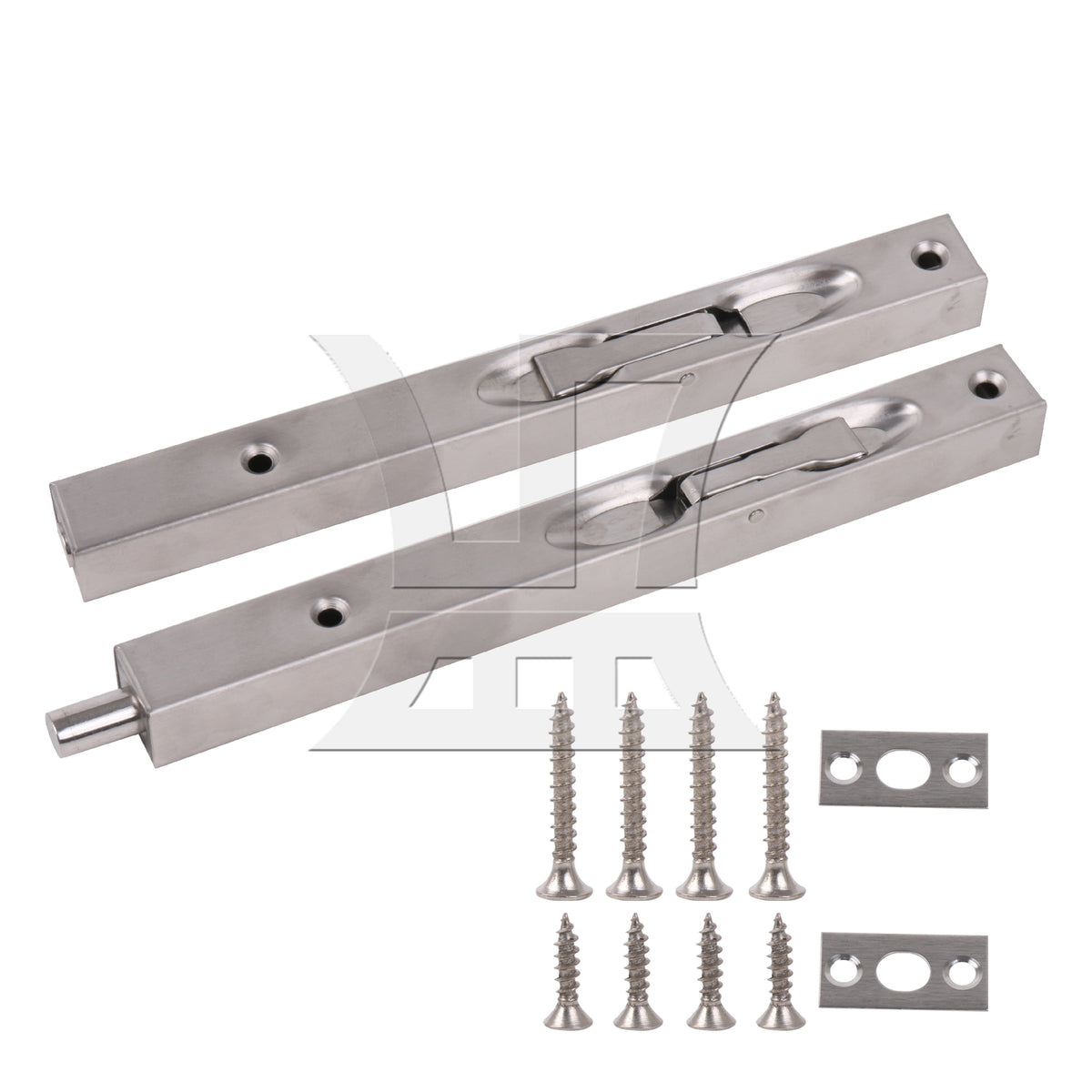 BQLZR 2Pieces Stainless Steel Flush Latch Bolts for Door 8 Inch Silver