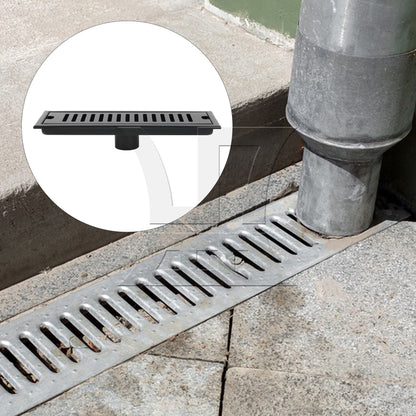 BQLZR Modern Stainless Steel Shower Floor Drain 11.81"x3.94" with Removable Grate