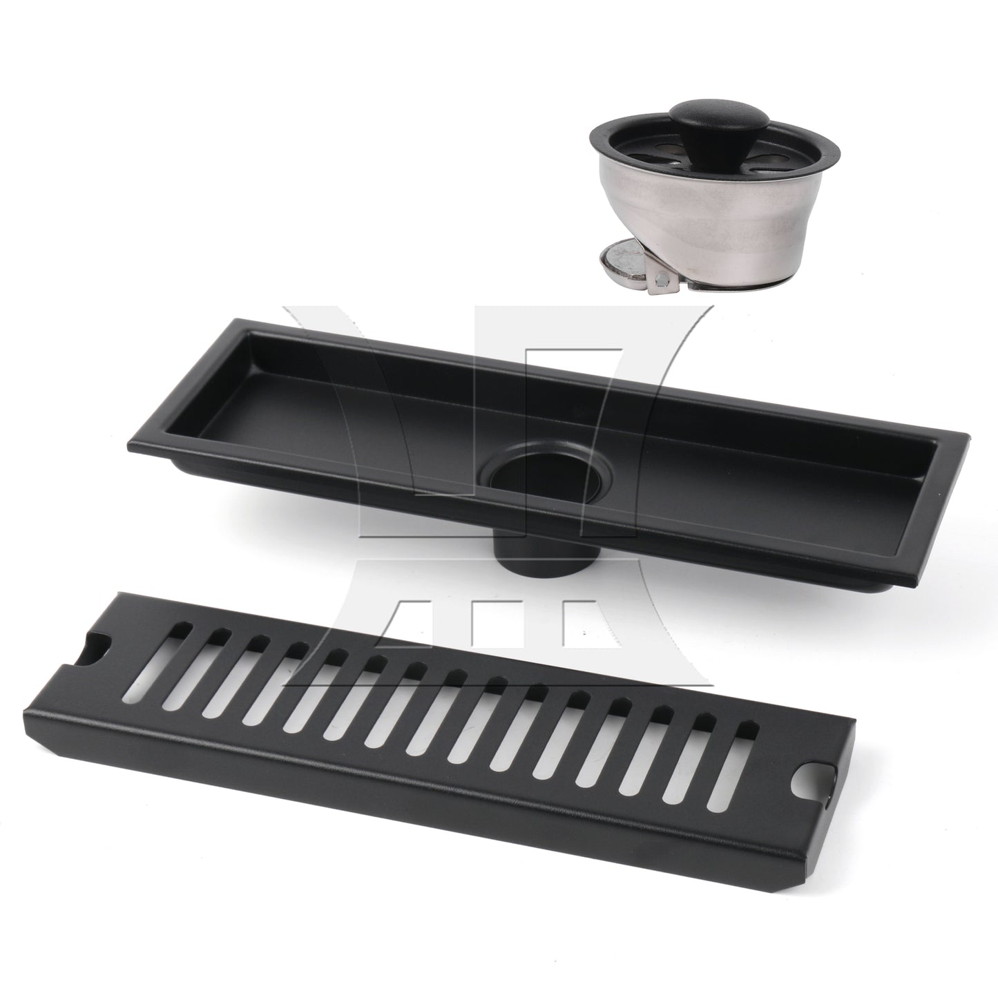 BQLZR Modern Stainless Steel Shower Floor Drain 11.81"x3.94" with Removable Grate