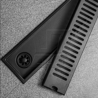 BQLZR Modern Stainless Steel Shower Floor Drain 11.81"x3.94" with Removable Grate