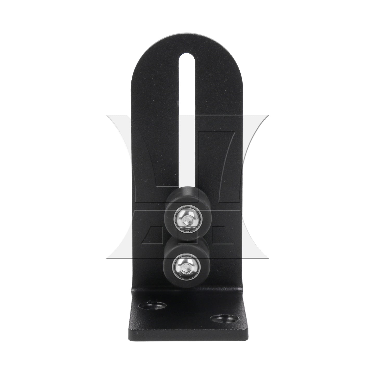 BQLZR 2Pieces Ball Bearings Barn Door Floor Guide L Shape with Double Rollers Black