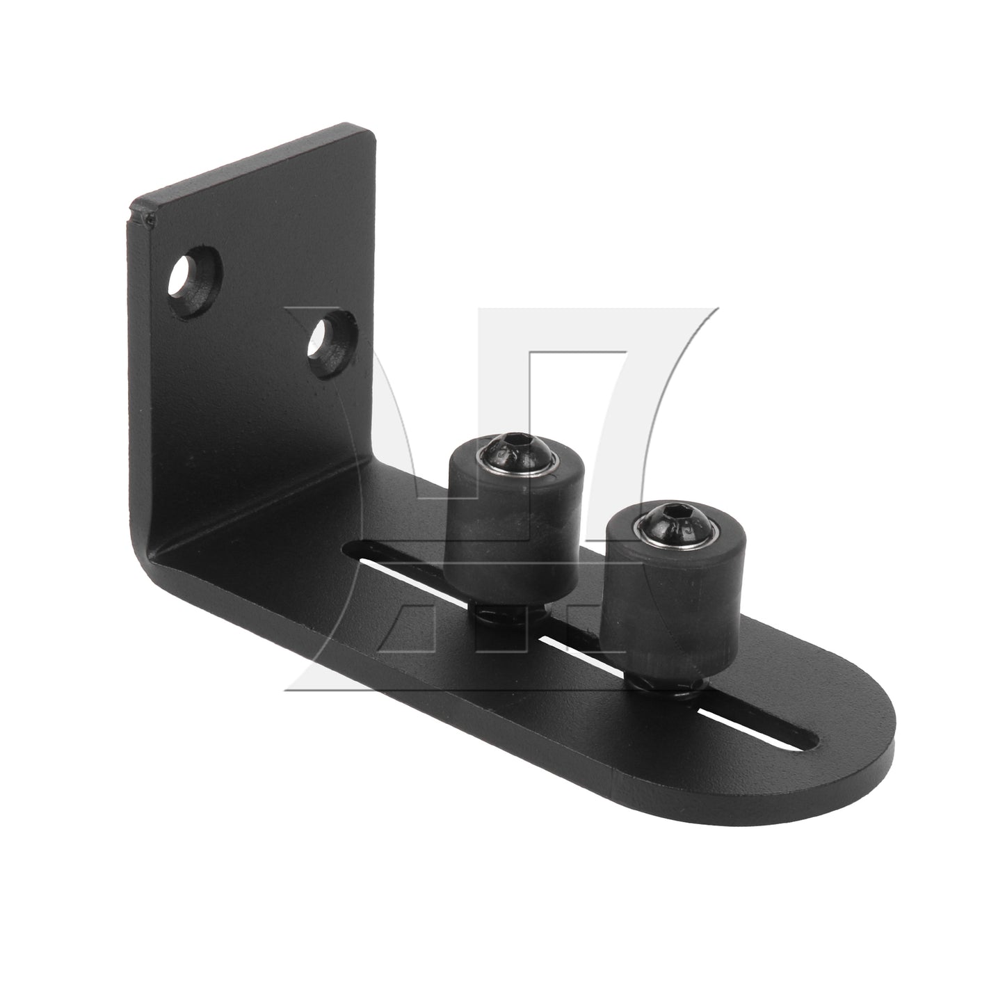 BQLZR 2Pieces Ball Bearings Barn Door Floor Guide L Shape with Double Rollers Black