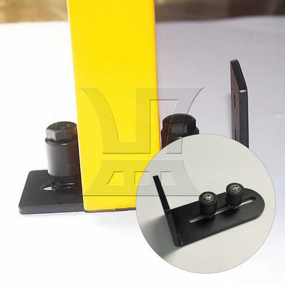 BQLZR 2Pieces Ball Bearings Barn Door Floor Guide L Shape with Double Rollers Black