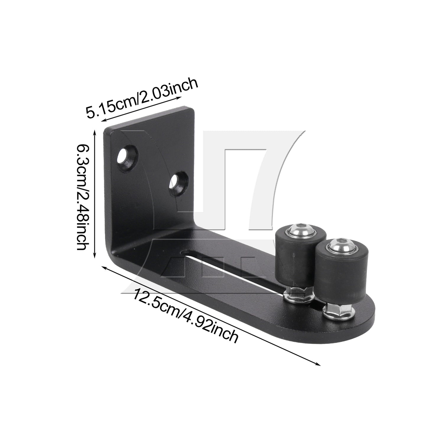 BQLZR 2Pieces Ball Bearings Barn Door Floor Guide L Shape with Double Rollers Black