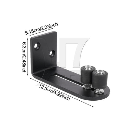 BQLZR 2Pieces Ball Bearings Barn Door Floor Guide L Shape with Double Rollers Black