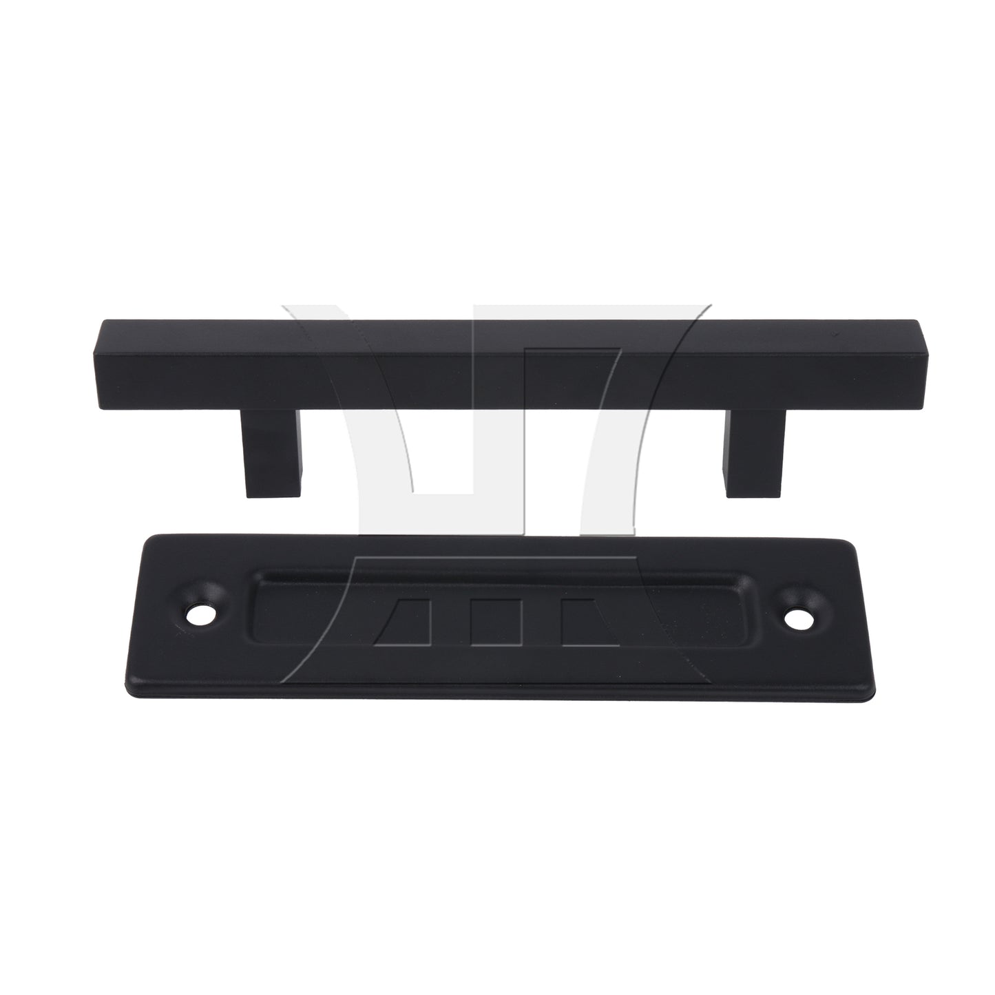 BQLZR Black 12 Inch Sliding Barn Door Gate Square Handle Set with Hex Wrench & Screw