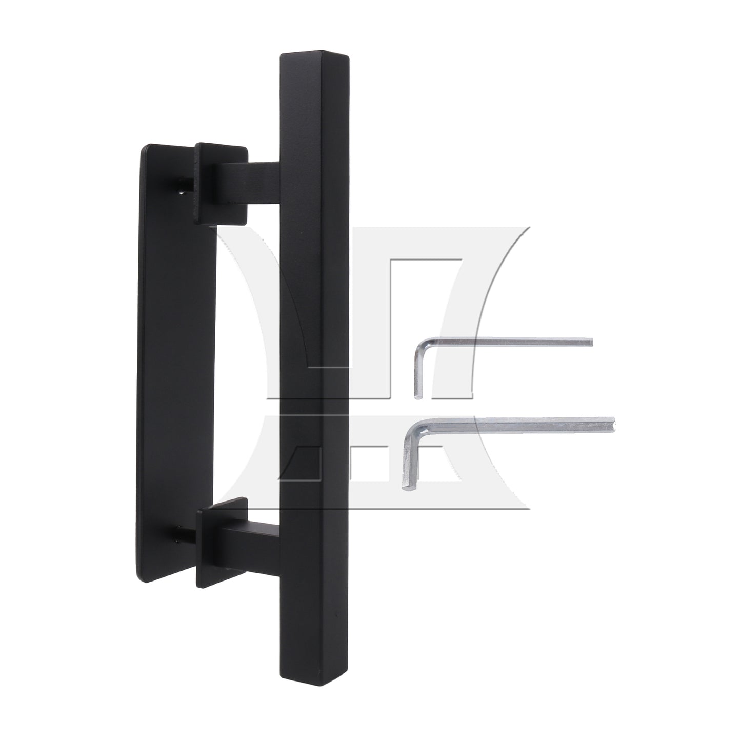 BQLZR Black 12 Inch Sliding Barn Door Gate Square Handle Set with Hex Wrench & Screw