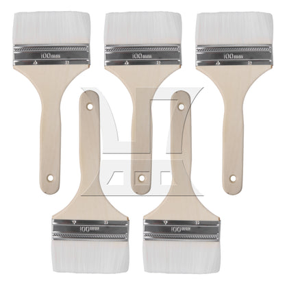 BQLZR Soft Bristles Painting Brush w/ Wood Handle for Water-Based Paint 4"