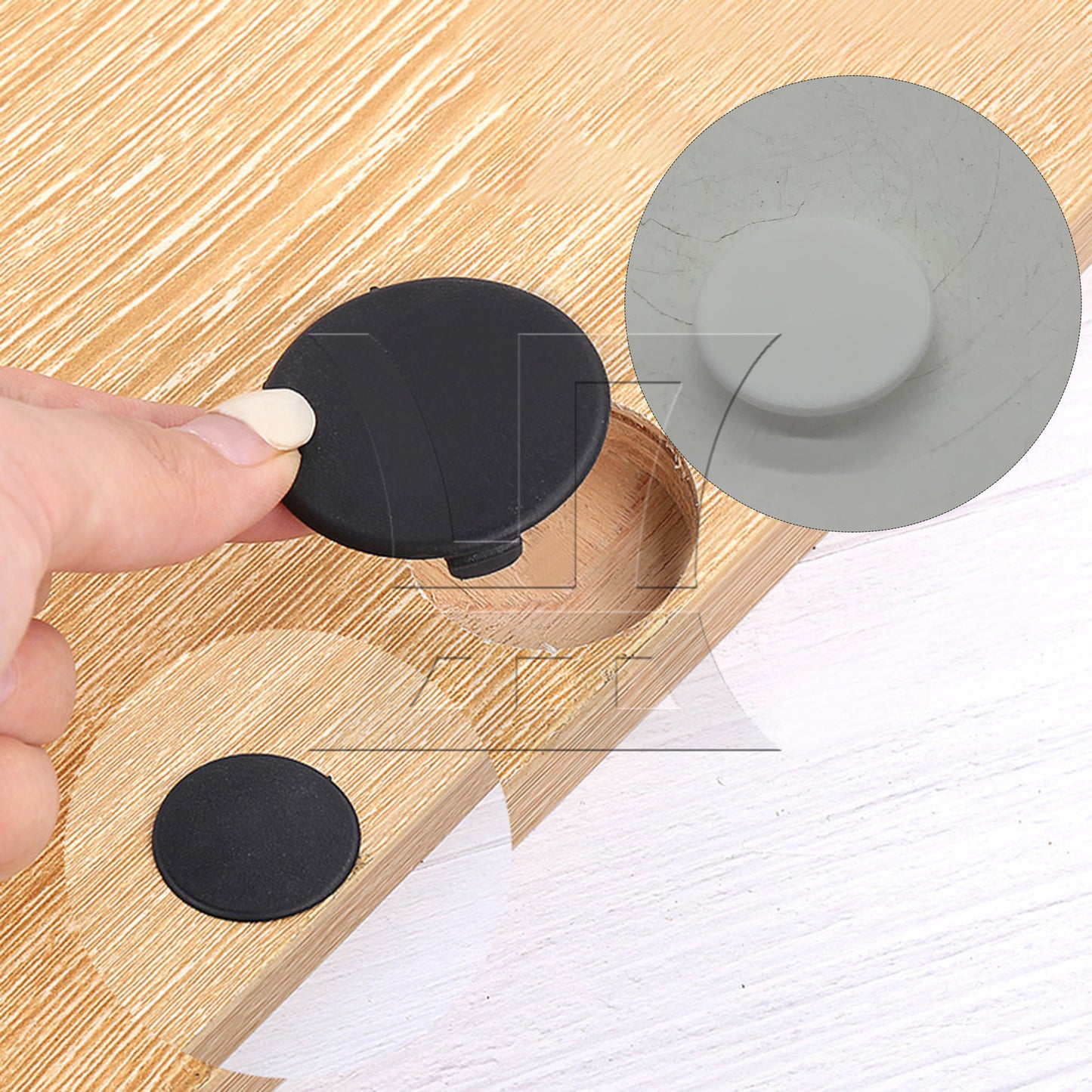 BQLZR 50Pieces 35mm Concealed Hinge Screw Dowel Hole Covers Plugs Hardware White