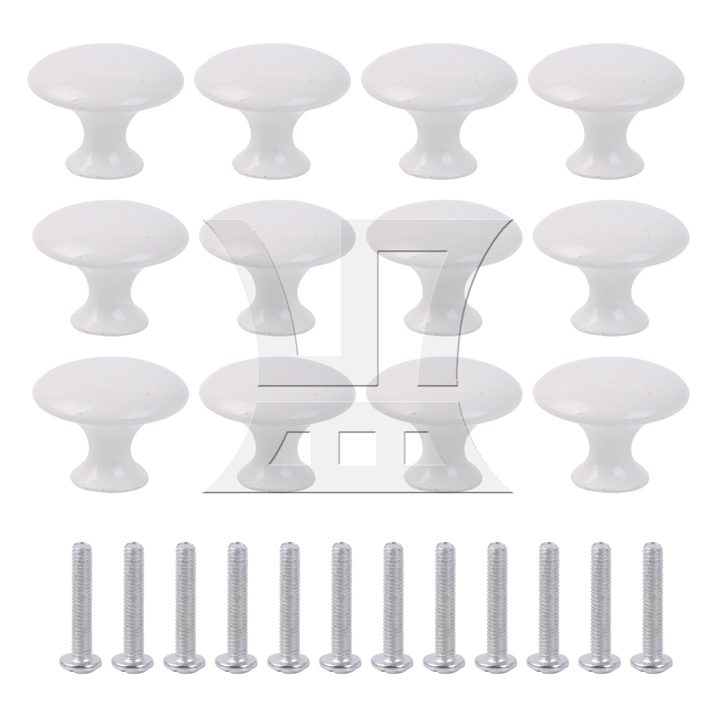BQLZR 12Pieces 30mm Dia Cupboard Handles Knobs for Bathroom White Stainless Steel