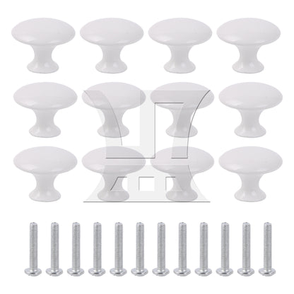 BQLZR 12Pieces 30mm Dia Cupboard Handles Knobs for Bathroom White Stainless Steel