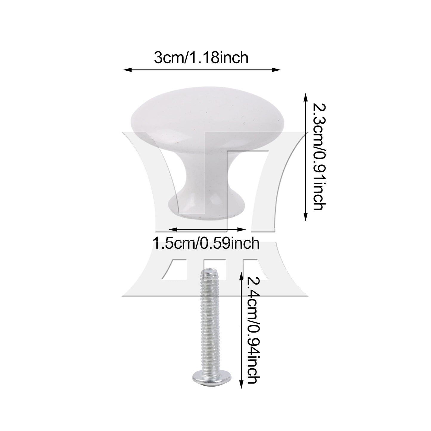 BQLZR 12Pieces 30mm Dia Cupboard Handles Knobs for Bathroom White Stainless Steel