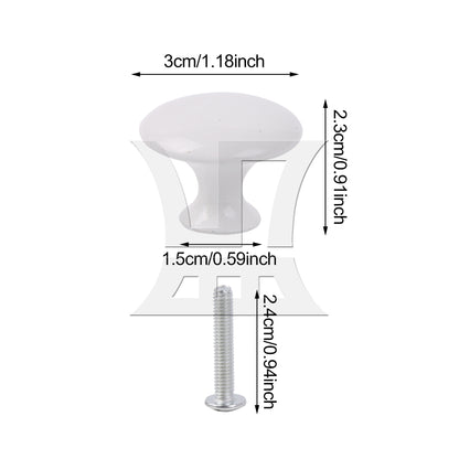 BQLZR 12Pieces 30mm Dia Cupboard Handles Knobs for Bathroom White Stainless Steel