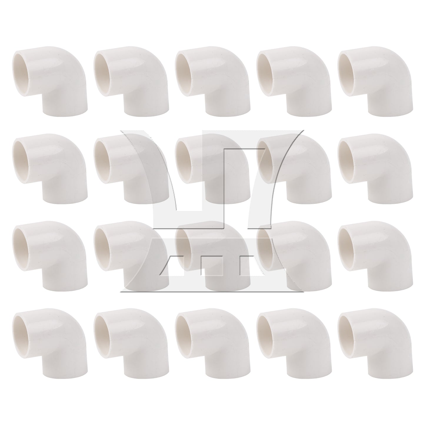 BQLZR  20 Pcs 2 Way Right Angle 3/4" Elbow Pipe Fitting White for Sprinkler System