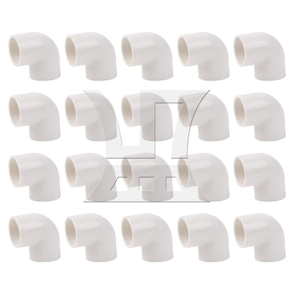 BQLZR  20 Pcs 2 Way Right Angle 3/4" Elbow Pipe Fitting White for Sprinkler System