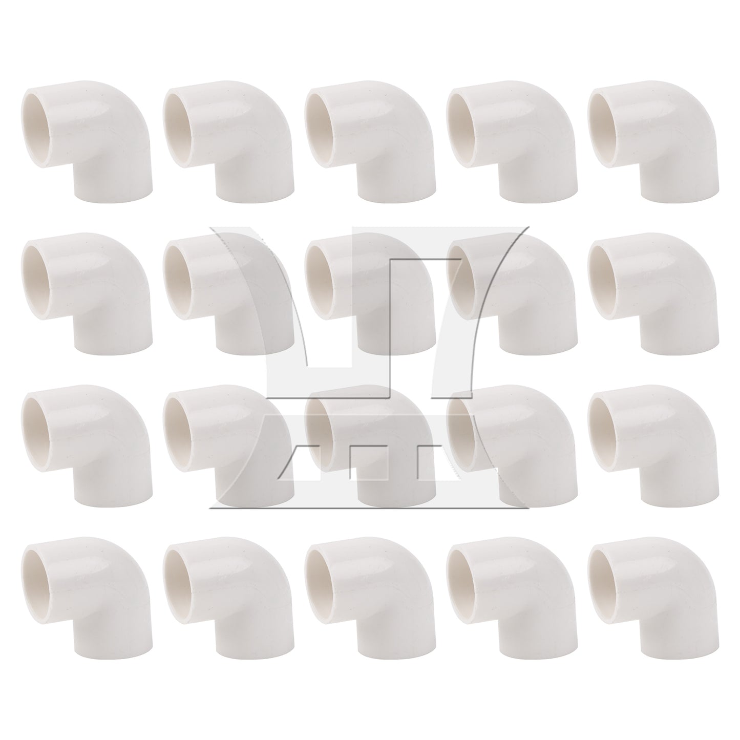 BQLZR 20 Pcs 2 Way Right Angle 3/4" Elbow Pipe Fitting White for Sprinkler System