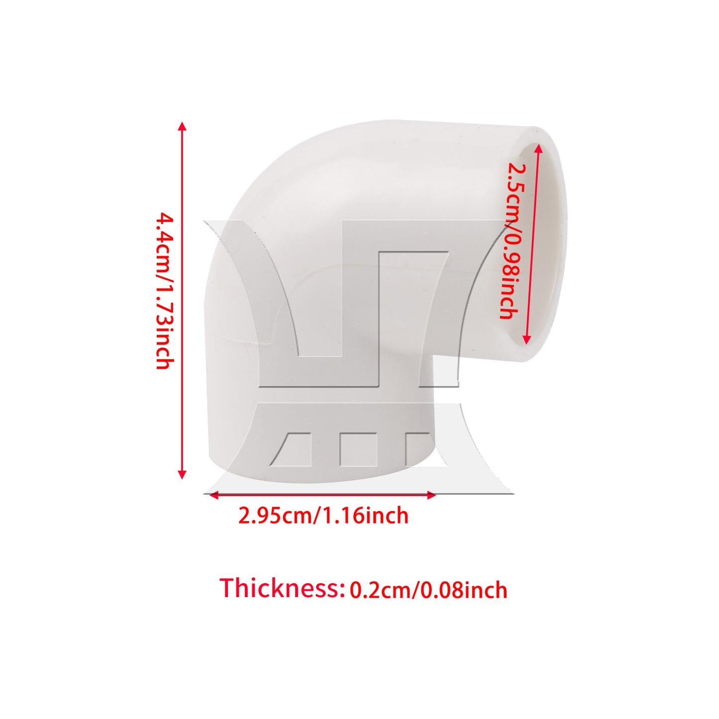 BQLZR  20 Pcs 2 Way Right Angle 3/4" Elbow Pipe Fitting White for Sprinkler System