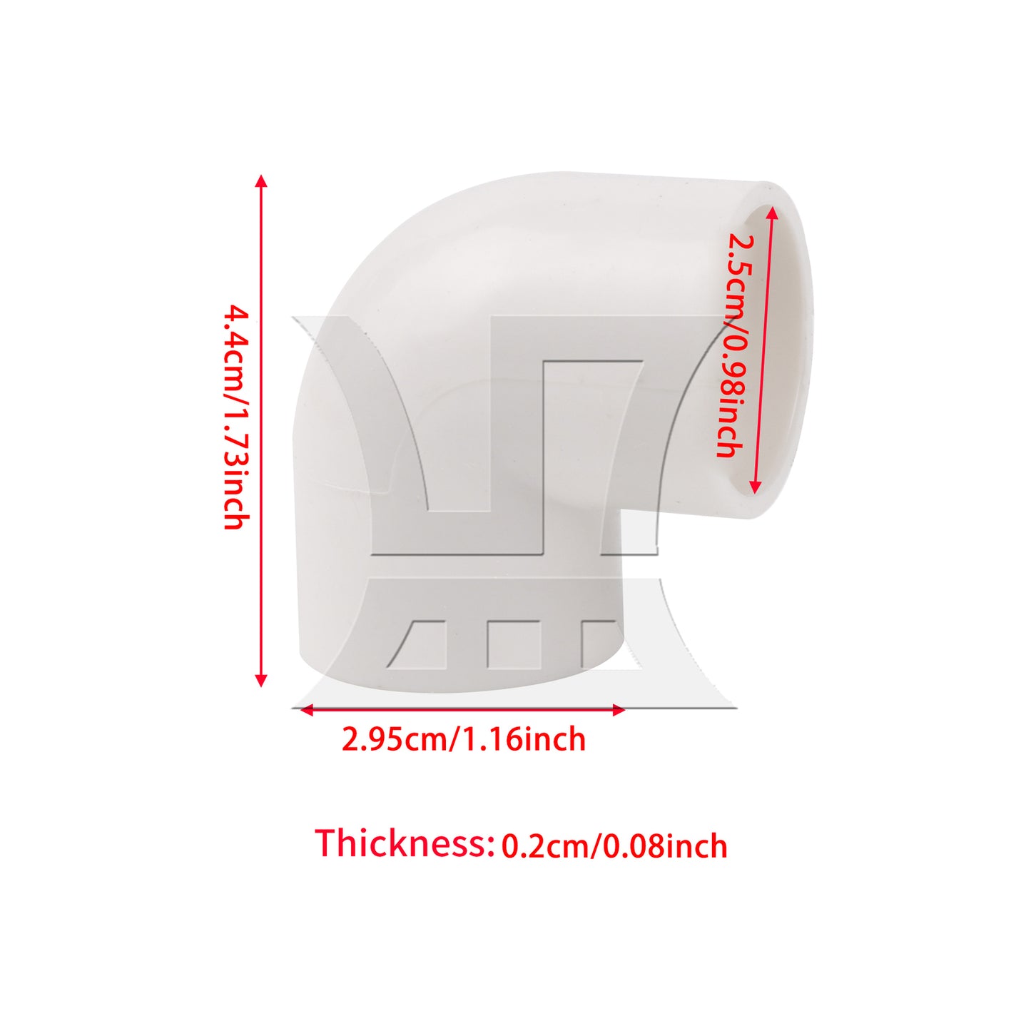 BQLZR 20 Pcs 2 Way Right Angle 3/4" Elbow Pipe Fitting White for Sprinkler System