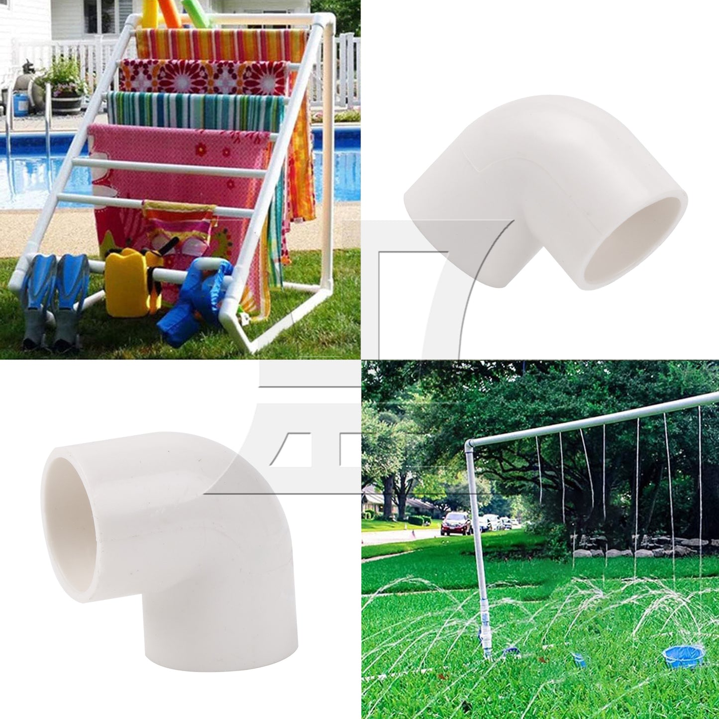 BQLZR 20 Pcs 2 Way Right Angle 3/4" Elbow Pipe Fitting White for Sprinkler System