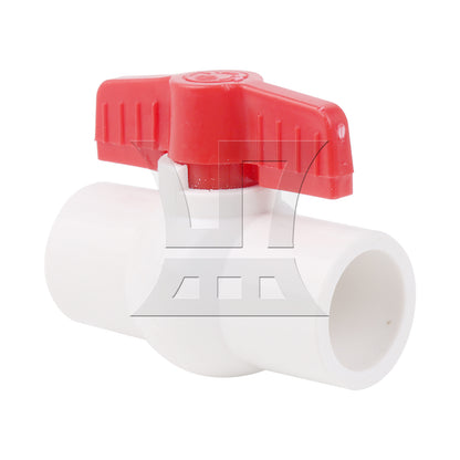 BQLZR 3/4 Inch Plastic Water Pipe Shut-off Valve Socket with Red T-Handle