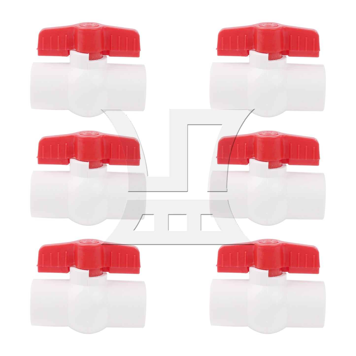BQLZR 3/4 Inch Plastic Water Pipe Shut-off Valve Socket with Red T-Handle