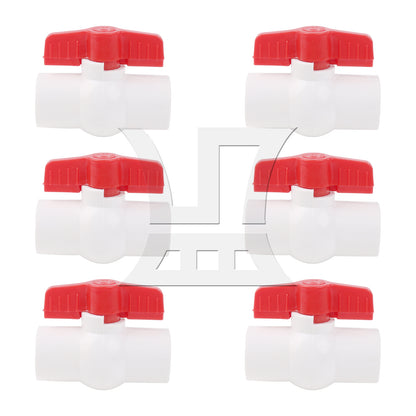 BQLZR 3/4 Inch Plastic Water Pipe Shut-off Valve Socket with Red T-Handle