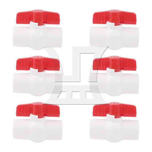 BQLZR 3/4 Inch Plastic Water Pipe Shut-off Valve Socket with Red T-Handle