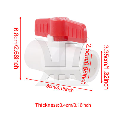 BQLZR 3/4 Inch Plastic Water Pipe Shut-off Valve Socket with Red T-Handle
