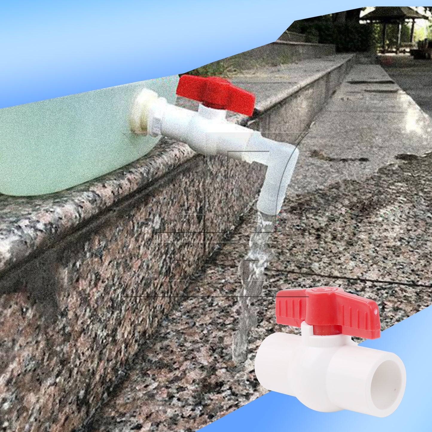 BQLZR 3/4 Inch Plastic Water Pipe Shut-off Valve Socket with Red T-Handle