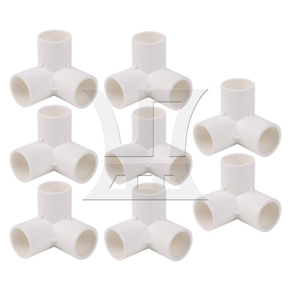 BQLZR 8 Pieces 3/4 Inch Fitting Elbow 3 Way Furniture Grade Pipe Connector for Desk