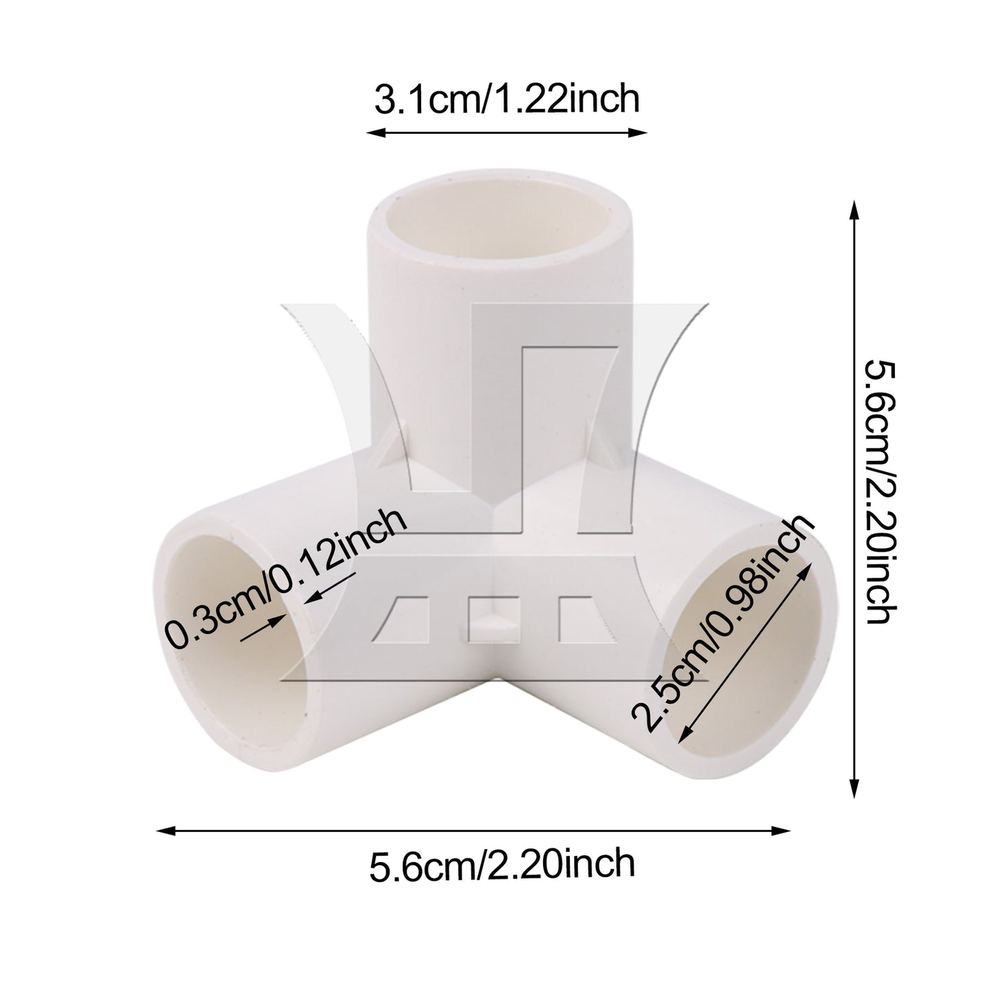 BQLZR 8 Pieces 3/4 Inch Fitting Elbow 3 Way Furniture Grade Pipe Connector for Desk
