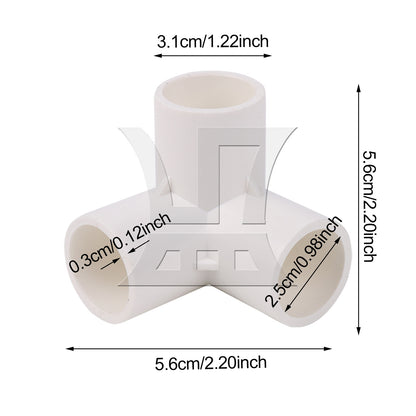 BQLZR 8 Pieces 3/4 Inch Fitting Elbow 3 Way Furniture Grade Pipe Connector for Desk