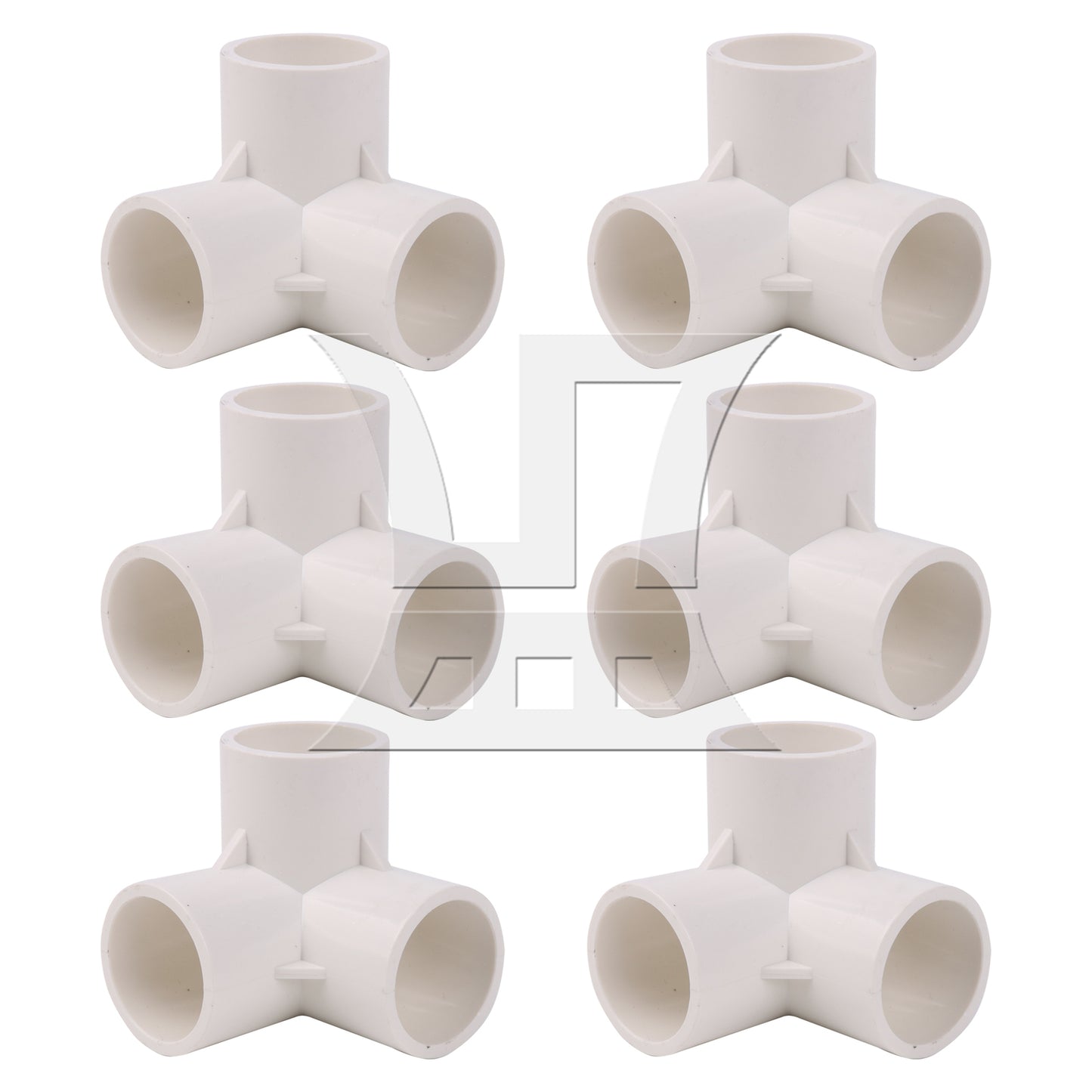 BQLZR 6 Pcs 3 Way Fitting Elbow 1 Inch Furniture Grade Pipe Connectors for Chairs