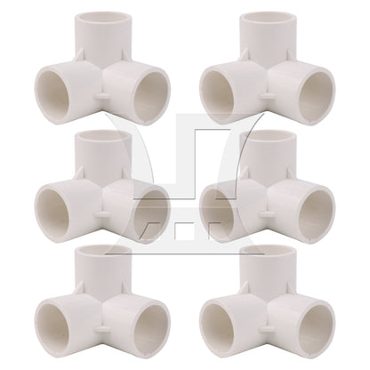 BQLZR 6 Pcs 3 Way Fitting Elbow 1 Inch Furniture Grade Pipe Connectors for Chairs