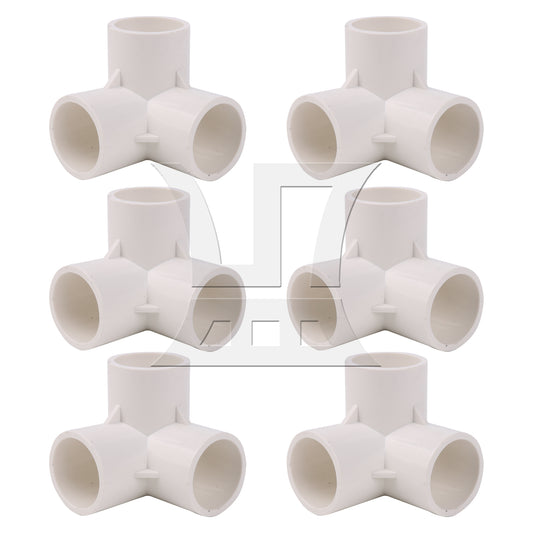 BQLZR 6 Pcs 3 Way Fitting Elbow 1 Inch Furniture Grade Pipe Connectors for Chairs