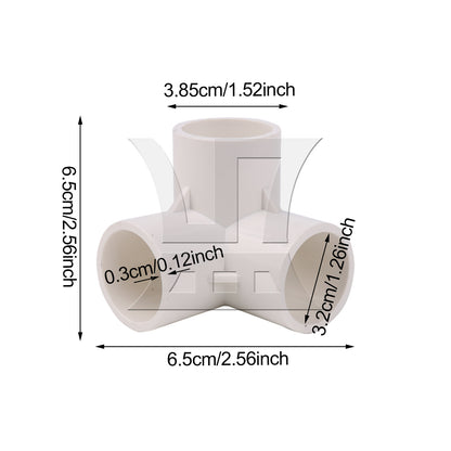 BQLZR 6 Pcs 3 Way Fitting Elbow 1 Inch Furniture Grade Pipe Connectors for Chairs